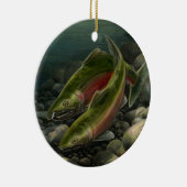 Cadeau saumoné personnalisé par ornement de pêche (Droite)