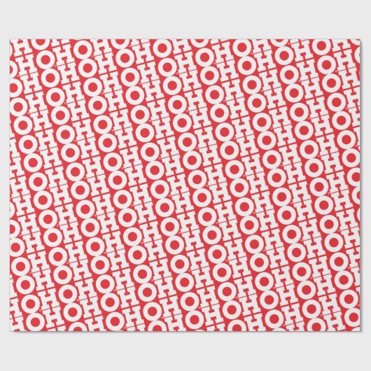 Cadeau Script de bloc "HOHOHO" (rouge) - Papier d'envelop (Plat)