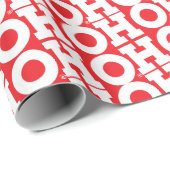 Cadeau Script de bloc "HOHOHO" (rouge) - Papier d'envelop (Coin rond)