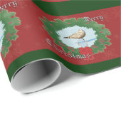 Cadeau Seagull Joyeux Noël - Papier d'enveloppement (Coin rond)