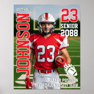 Cadeau senior voetbalteam foto sportspeler poster