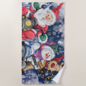 Cadeau Serviette de Plage Noël Amis - Drôle (Devant)