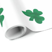 Cadeau Shamrocks - papier d'emballage (Coin rond)