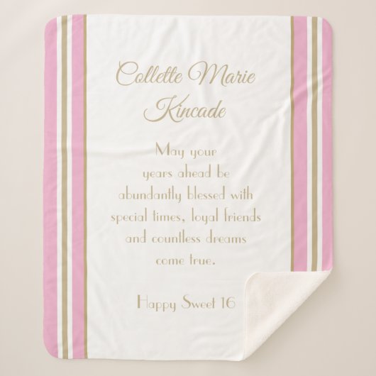 Cadeau Sherpa cosy ! Unique Sweet 16 couverture (Devant)