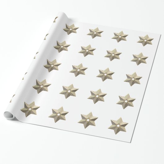 Cadeau Silver et Gold Star de David Wrapping Papier (Déroulé)