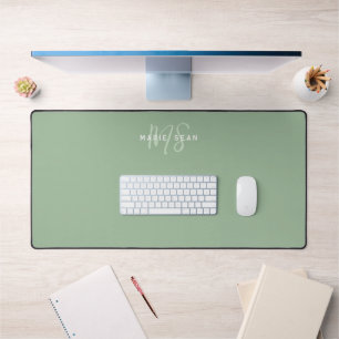 Cadeau simple de monogramme minimaliste vert sauge