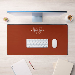 Cadeau simple monogramme minimaliste rouge écarlat