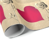 Cadeau Simple Valentine Red Heart avec papier d'enveloppe (Coin rond)