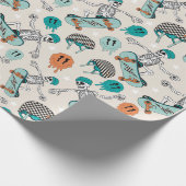 Cadeau Skateboard Skeleton Party Enveloppement Papier (Coin)