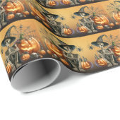 Cadeau Skeleton Citrouille Halloween papier enveloppant (Coin rond)