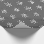 Cadeau Snowflakes blanc Papier Arrière - plan gris (Coin)
