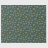 Cadeau Snowflakes Christmas Dark Green Wrapper Papier (Plat)
