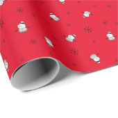 Cadeau Snowman en papier Motif à neige (Coin rond)