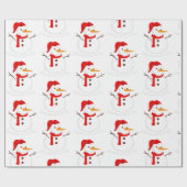 Cadeau Snowman hiver noël Papier d'enveloppement (Plat)