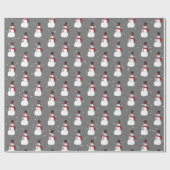 Cadeau Snowman Sur Papier Gris (Plat)