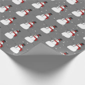 Cadeau Snowman Sur Papier Gris (Coin)