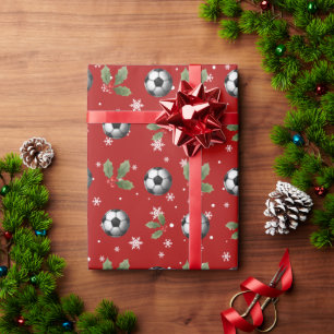 Cadeau Soccer Noël Enveloppement Papier Soccer Enveloppem