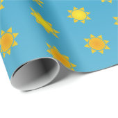 Cadeau Soleils dans le papier d'enveloppement des nuances (Coin rond)