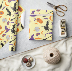 Cadeau Sorcière d'Halloween et papier enveloppant sans so