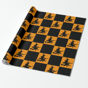 Cadeau Sorcières noires sur papier d'emballage à carreaux