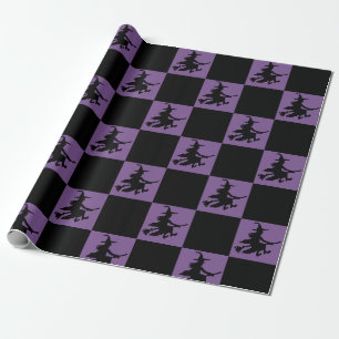 Cadeau Sorcières noires sur papier d'emballage à carreaux