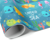 Cadeau Sous le papier d'emballage de mer (Coin rond)