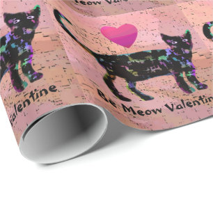 Cadeau Soyez papier d'emballage de Valentine de Meow