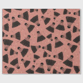 Cadeau Space Shuttlecock papier d'enveloppement rose pous (Plat)