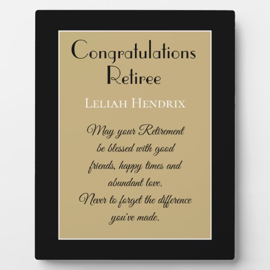 Cadeau spécial Félicitations retraite Plaque (Devant)