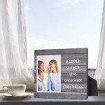 Cadeau spécial ! Plaque photo SISTER avec Easel<br><div class="desc">Ce sera son préféré !</div>