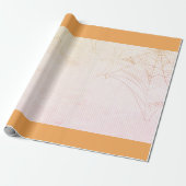 Cadeau SPIDER WEB ORANGE HALLOWEEN Wrapper Papier (Déroulé)