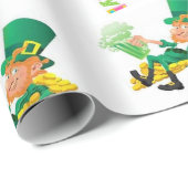 Cadeau St. Patrick's Day Joyeux papier d'enveloppement d' (Coin rond)