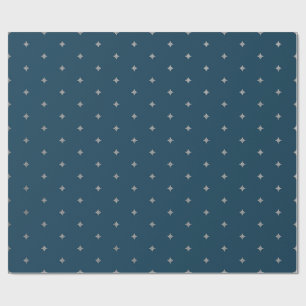 Cadeau Starry Night Silver Stars Blue Wrapper Papier