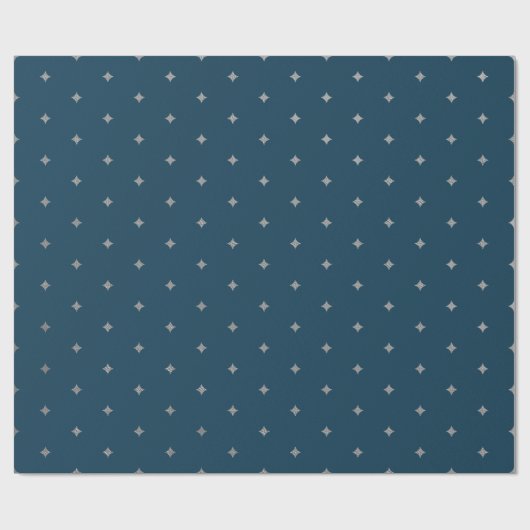 Cadeau Starry Night Silver Stars Blue Wrapper Papier (Plat)