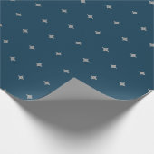 Cadeau Starry Night Silver Stars Blue Wrapper Papier (Coin)