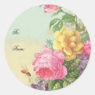 Cadeau Sticker Bloemen