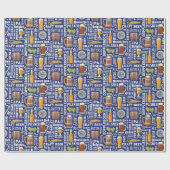 Cadeau Styles de bière Papier à enveloppement bleu (Plat)