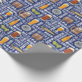 Cadeau Styles de bière Papier à enveloppement bleu (Coin)