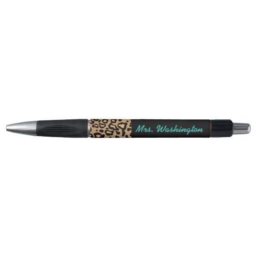cadeau stylo école professeur léopard personnalisé (Devant)