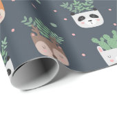 Cadeau Succulents dans les pots Enveloppement Papier (Coin rond)