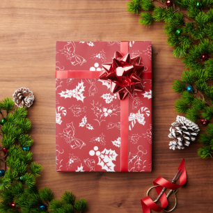 Cadeau Sucre de canne Holly Papier rouge à enveloppemen