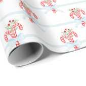 Cadeau Sucres de canne d'aquarelle de Noël Papier d'envel (Coin rond)