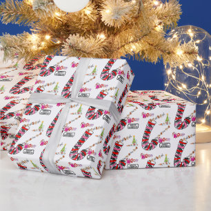 Cadeau Sucres de canne en papier d'enveloppement de Noël