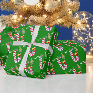 Cadeau Sucres de canne papier d'enveloppement de Noël Pèr