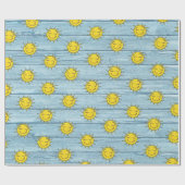 Cadeau Sunshine Wrapping papier Plage de bois d'oeuvre. (Plat)