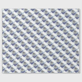 Cadeau SUR LE FLEUVE Papier d'emballage bleu Chow (Plat)