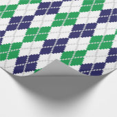 Cadeau Sur le papier à envelopper du Jacquard vert (Coin)