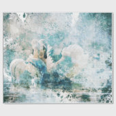 Cadeau Swans avec papier d'emballage d'aquarelle (Plat)