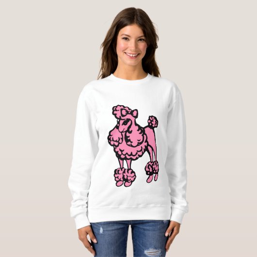 Cadeau Sweatshirt de caniche rose (Devant entier)