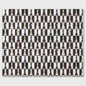 Cadeau Tableau d'échecs papier d'enveloppement Motif noir (Plat)